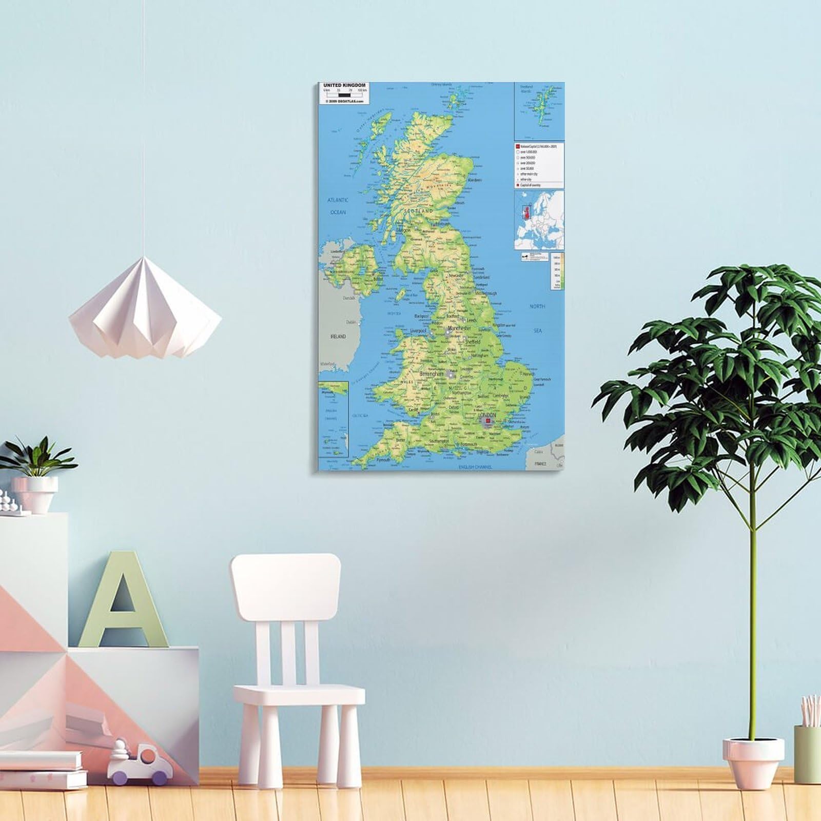 イギリスの地図　壁掛け イギリスの地図 壁掛け
